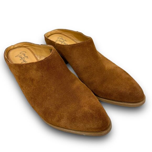 Crown Vintage Nance Suede Mules Low Heel Pointed Toe Slip On Bootie Brown 7 M - Picture 3 of 8